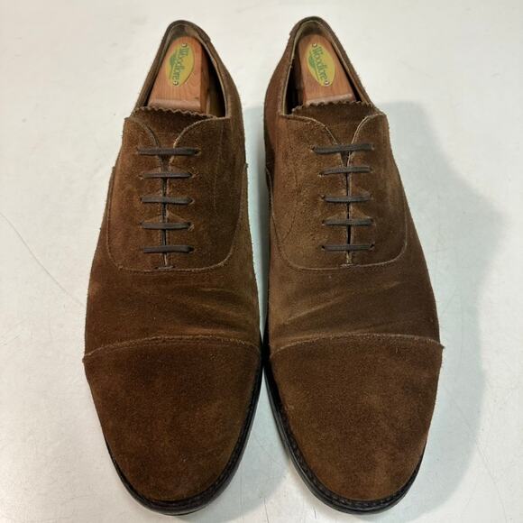 NEW HEELS Morjas The Oxford Snuff Suede Cap Toe Handmade in Spain US 11.5 - Picture 3 of 13